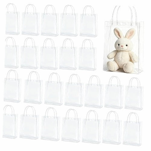 GIFT BAGS TRANSPARENT PVC WITH HANDLE SET OF 25 PIECES FOR Wedding