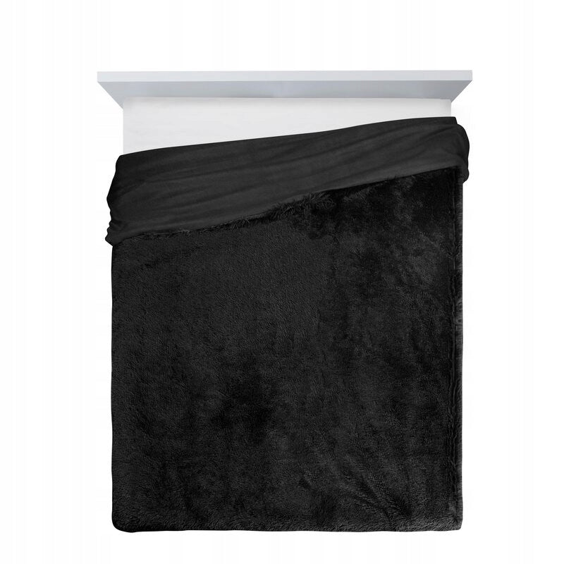 GIFT BLANKET ITALIAN FURRY bedspread PLED 70X160 black Packaging status original