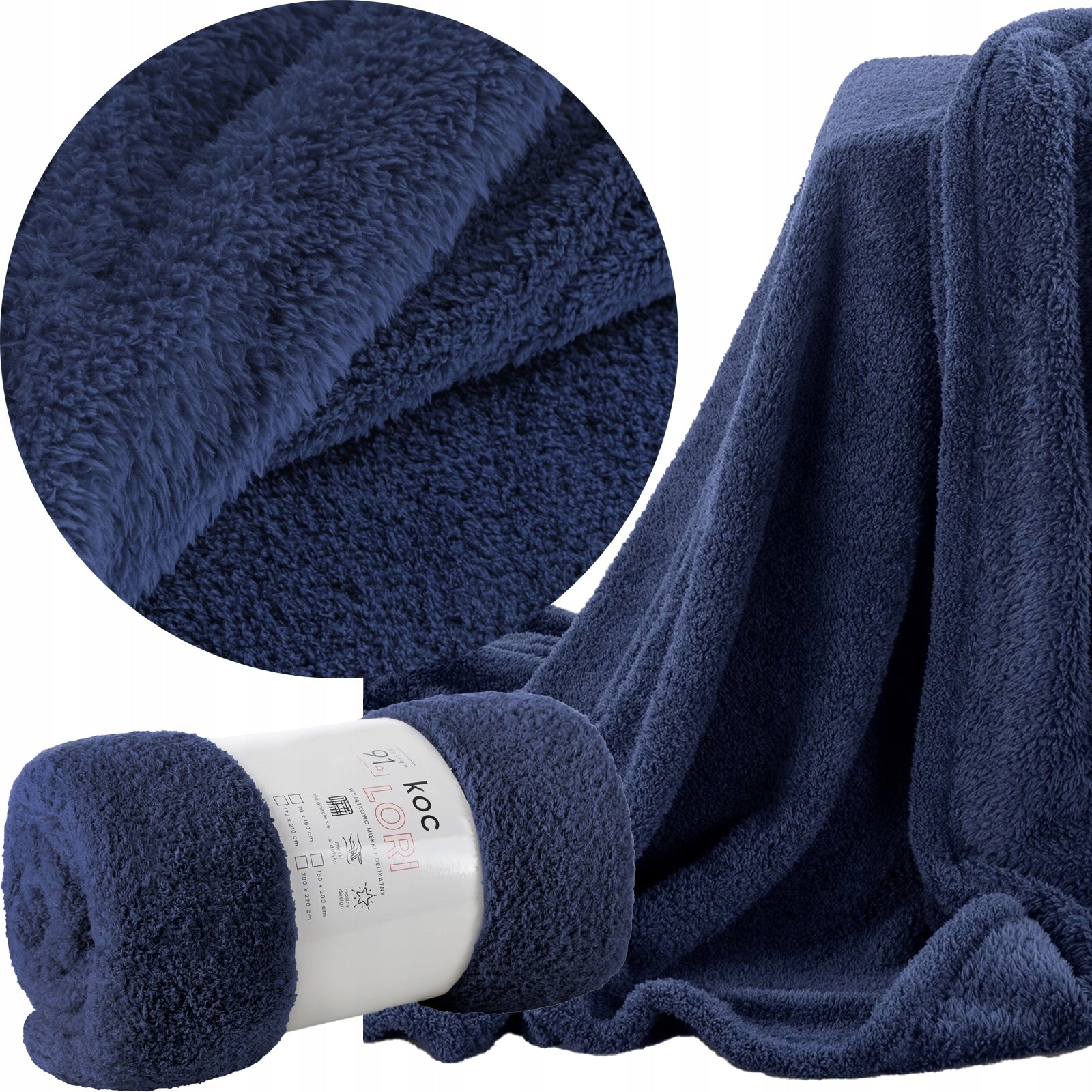 GIFT BLANKET microfiber bedspread for armchair 70X160 cm Pled Eurofirany navy blue