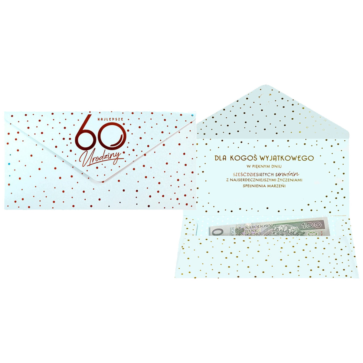 GIFT ENVELOPE DECORATIVE BIRTHDAY 60 ELITE KOP-057 KUKARTKA