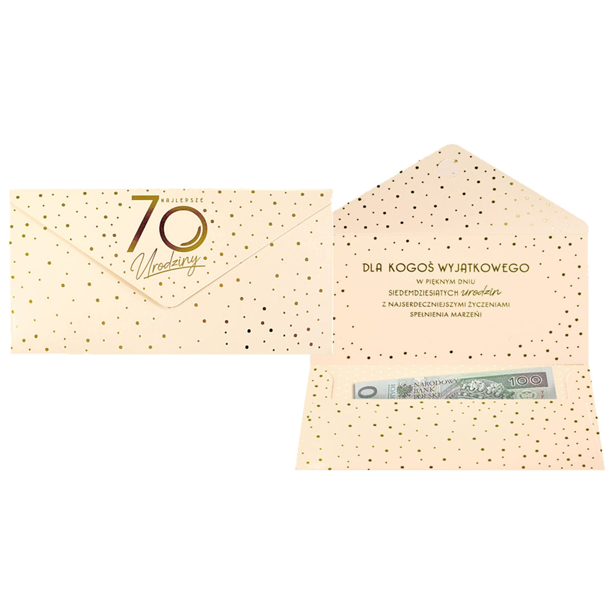 GIFT ENVELOPE DECORATIVE BIRTHDAY 70 ELITE KOP-058 KUKARTKA