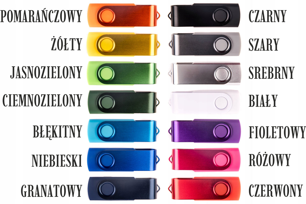 GIFT Pendrive ENGRAVING 64GB USB 2.0 + box + NAME ENGRAVING Color multicolor