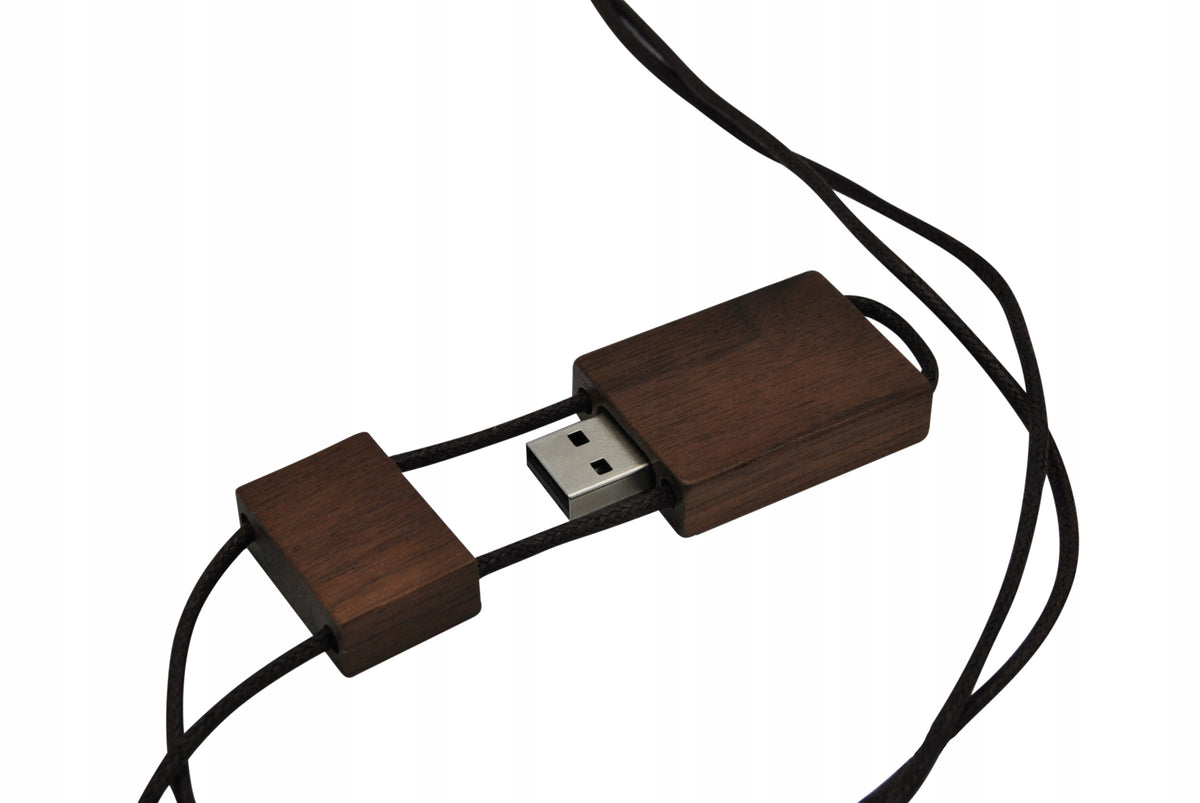 GIFT Pendrive NECKLACE Wooden with string 64 GB USB 3.0