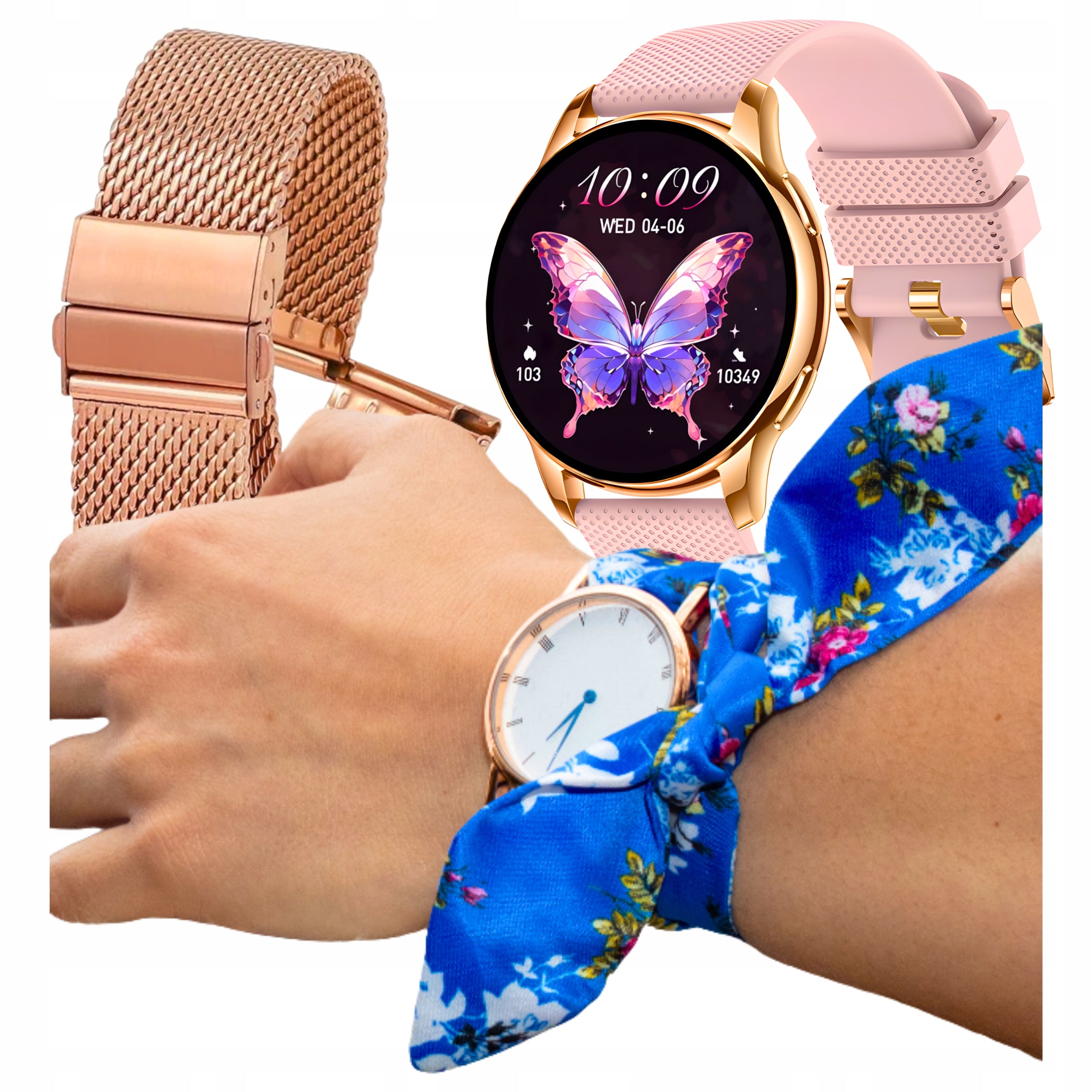 GIFT SET Devill Smartwatch Bianca and Watch Lily Women's Gold