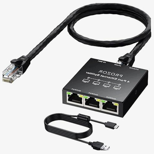 GIGABIT RJ45 1X4 1000 MBPS NETWORK SPLITTER FOR ROUTER