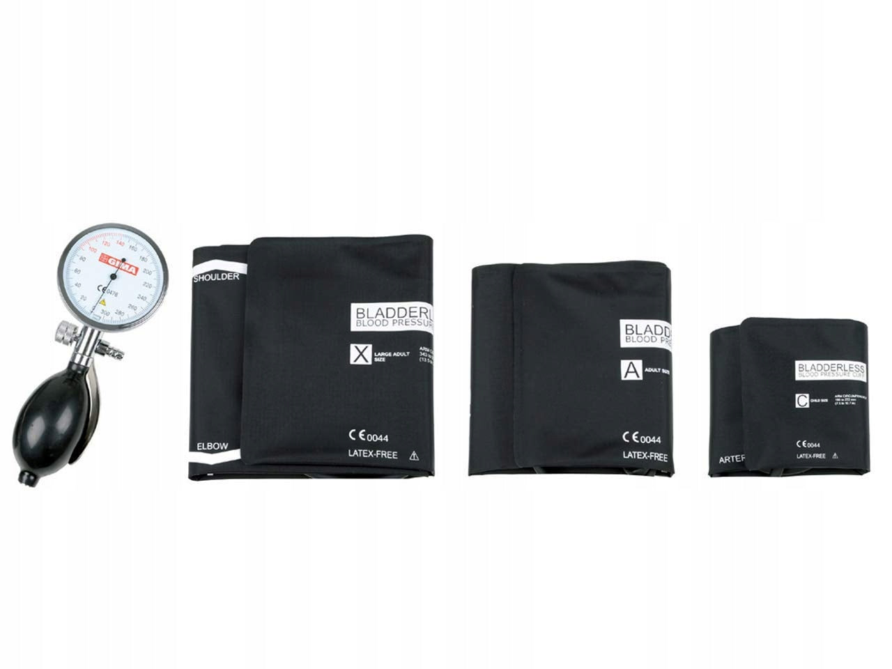 GIMA SIRIO KIT Clock Blood Pressure Monitor, Set of 3 Cuffs with Case