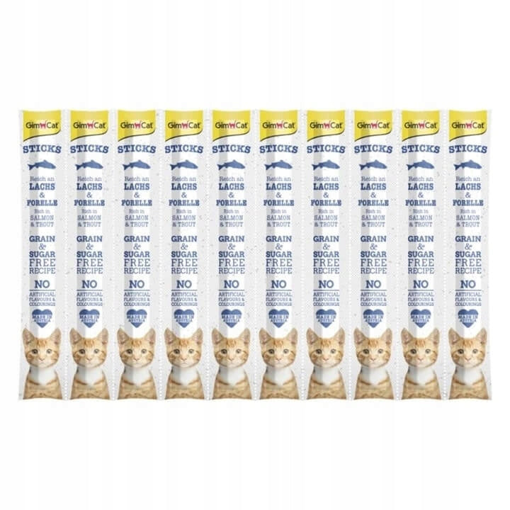 GIMCAT STICK 10PCS SALMON AND TROUT