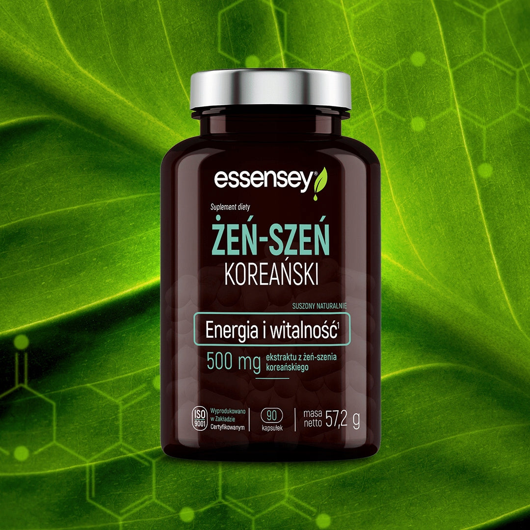 GINSENG Korean Root 500 mg 90 Kaps Strong Extract Fatigue Vitality Manufacturer code Żeńszeń tabletki na libido, potencję, erekcję
