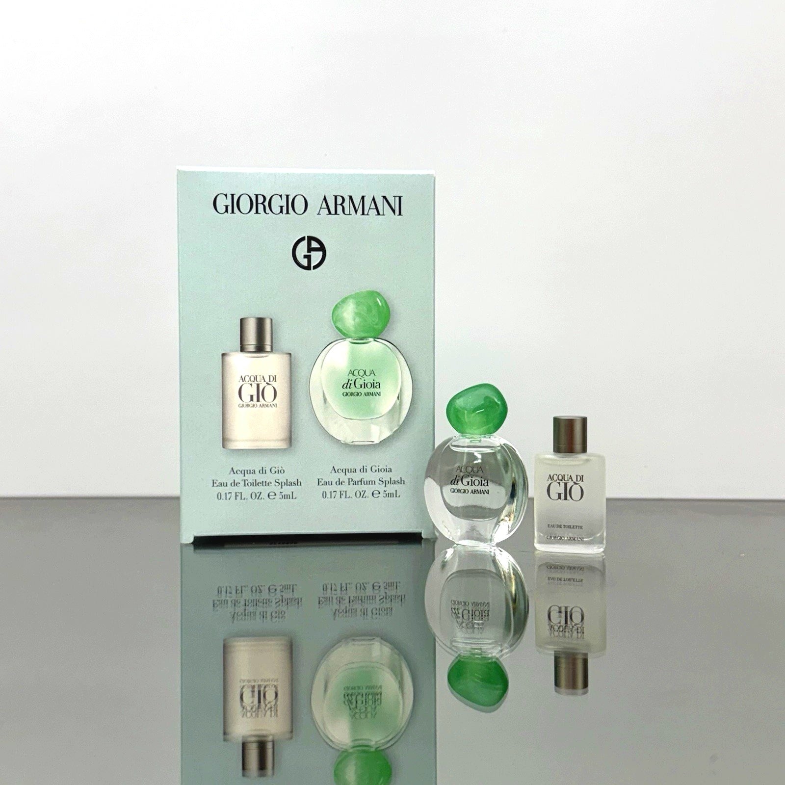 GIORGIO ARMANI ACQUA DI GIO POUR HOMME + ACQUA DI GIOIA 5ML + 5ML ORIGINAL Packaging status original