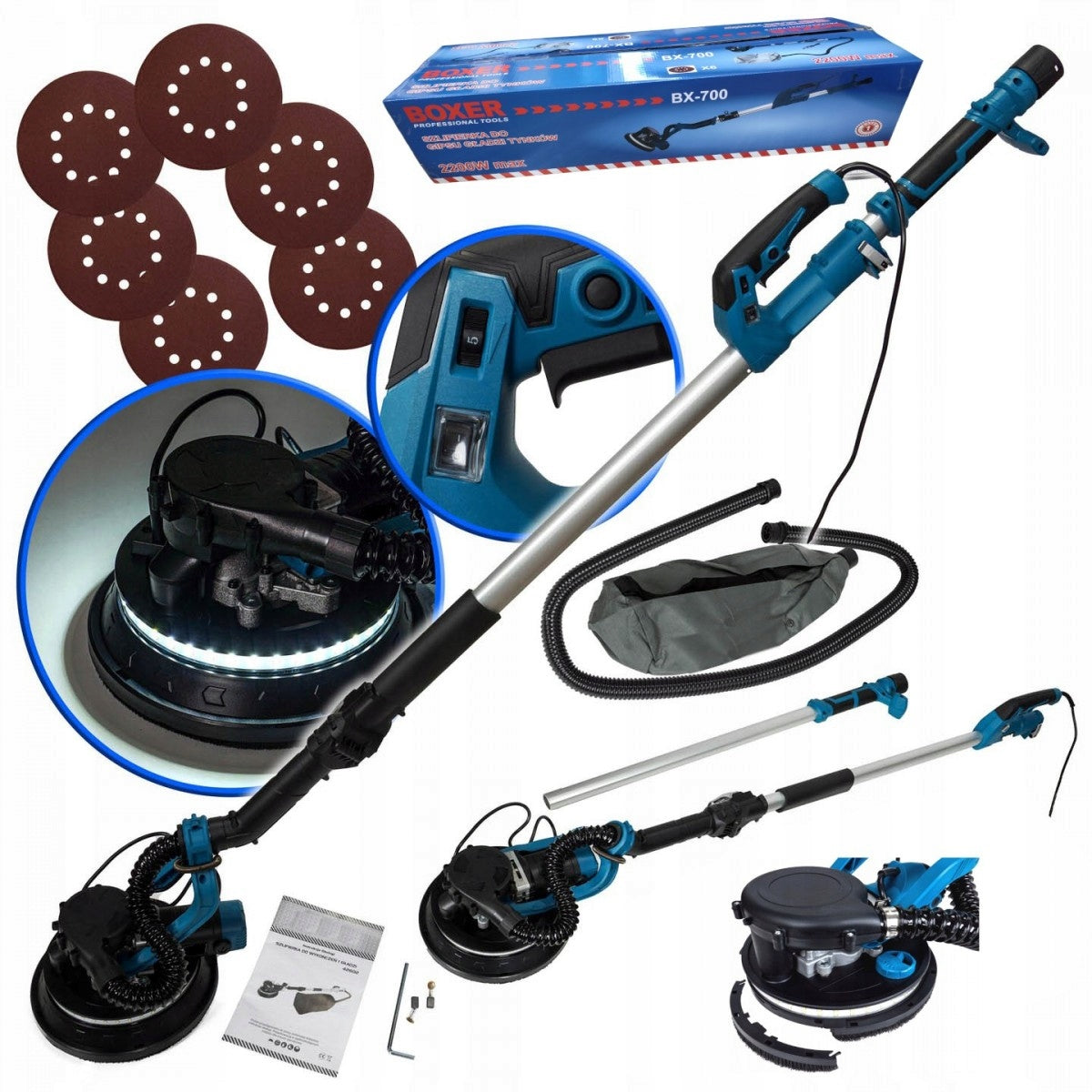 GIRAFFE GRINDER FOR GYPSUM FINISH DUST-FREE LED BX-700