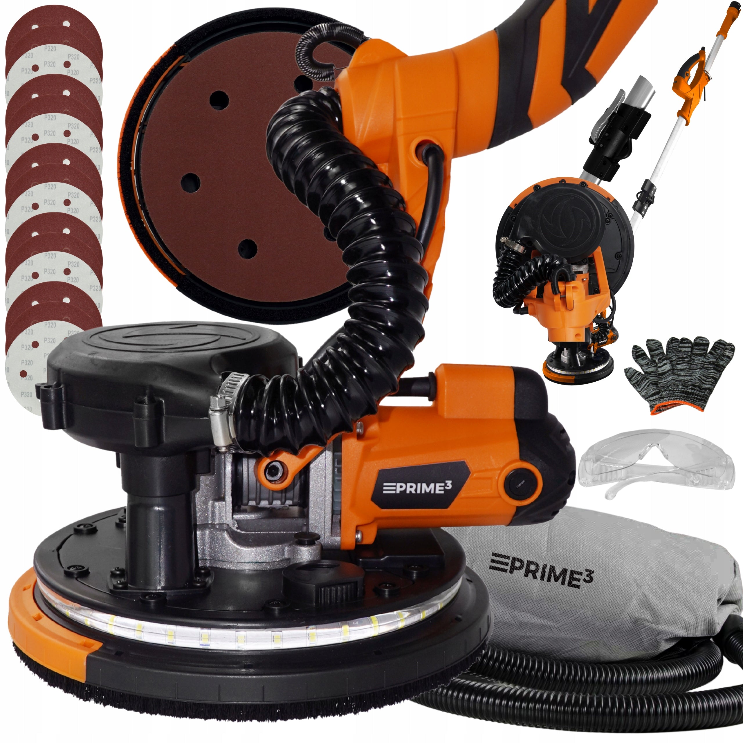 GIRAFFE Grinder for Gypsum Plaster WALL LED 2000 W SET PRIME3