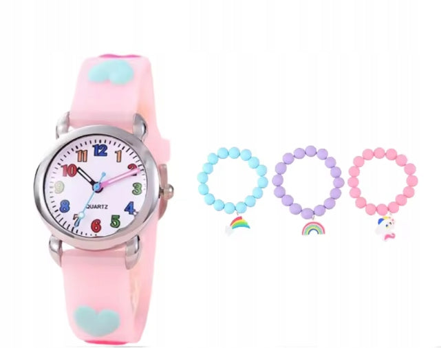GIRLS ANALOGUE CHILDREN'S WATCH WITH BRACELETS 1718