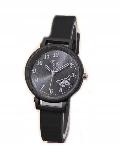 GIRLS' WATCH BLACK RUBBER SILICONE 1166