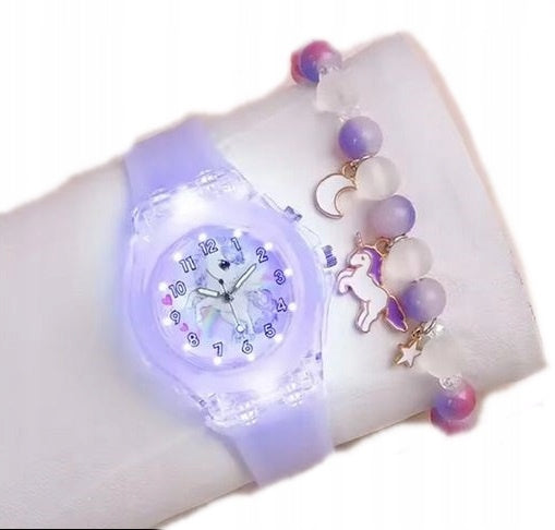 GIRLS WATCH CHILDREN'S ANALOGUE GLOWING WITH BRACELET 1087