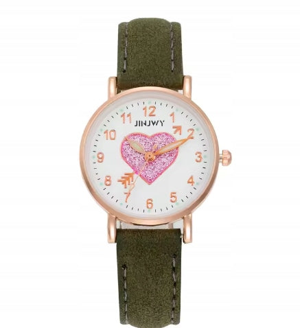 GIRLS' WATCH WITH STRAP HEART KHAKI 1700