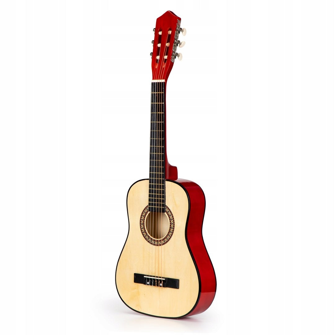 Ecotoys Didelė medinė vaikiška gitara su 6 stygomis