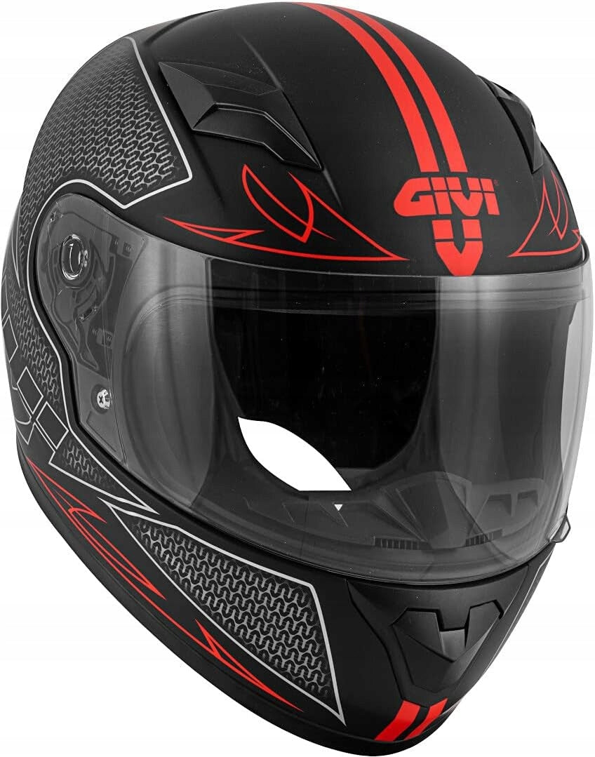 GIVI CHILDREN'S MOTORCYCLE HELMET INTEGRAL - BLACK WITH RED 50 / JS Packaging status original