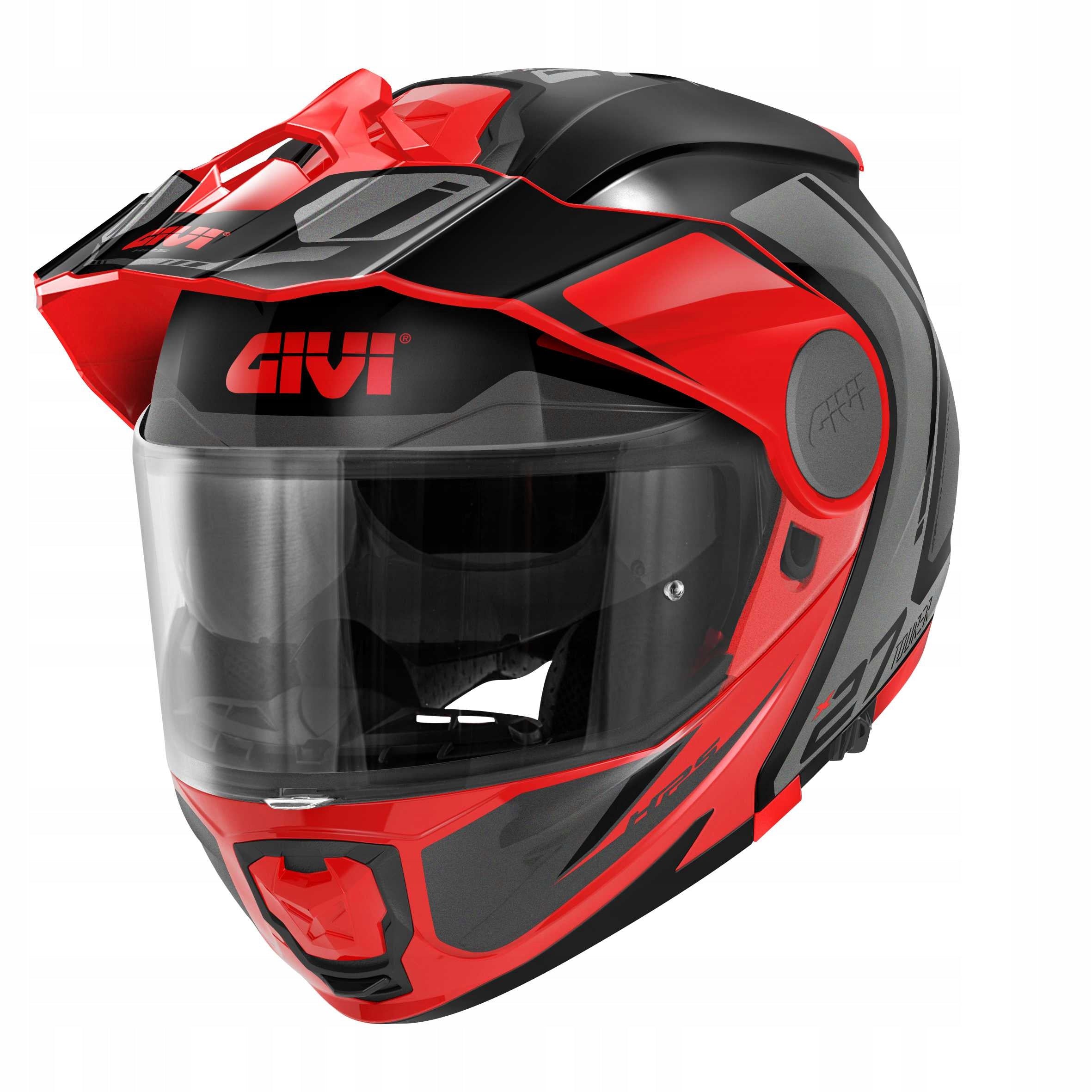 GIVI HELMET X.27 JAW TOURER WITH PALE DETACHABLE VISOR BLACK/RED XXL