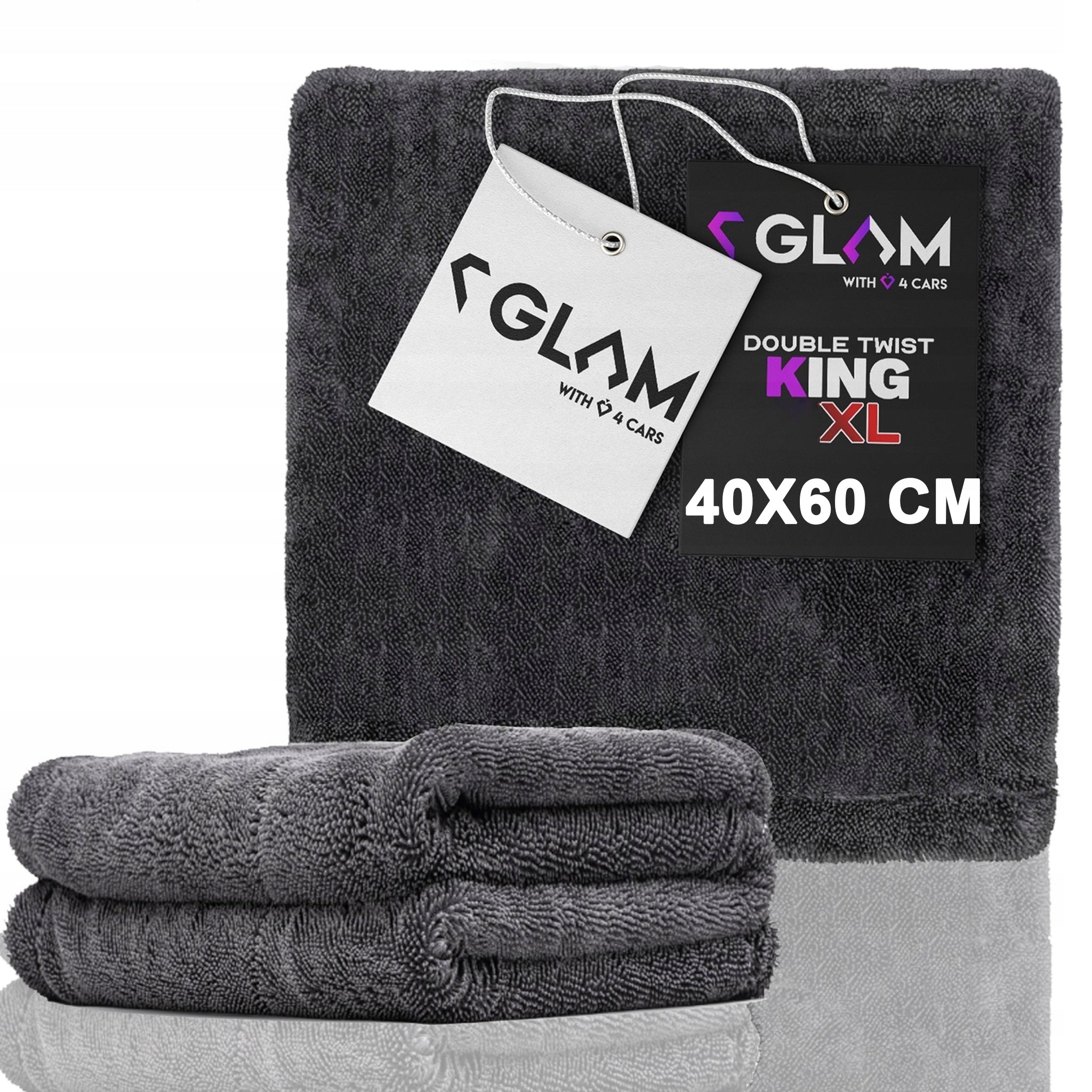 GLAM DOUBLE TWIST KING XL TOWEL FOR DRYING CAR 1200GSM 60X40