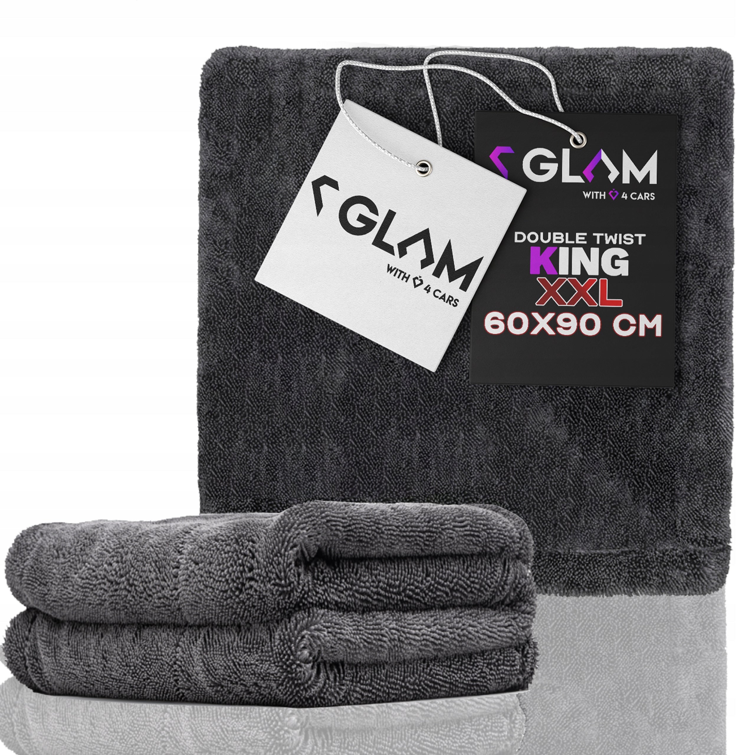 GLAM DOUBLE TWIST KING XL TOWEL FOR DRYING CAR 1200GSM 60X90