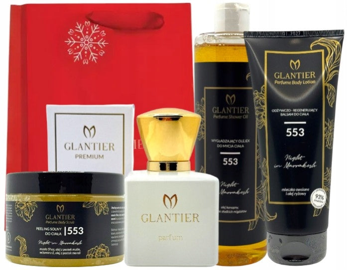 GLANTIER Set of 553 Exclusive Perfume Premium Peeling Oil Lotion Bag