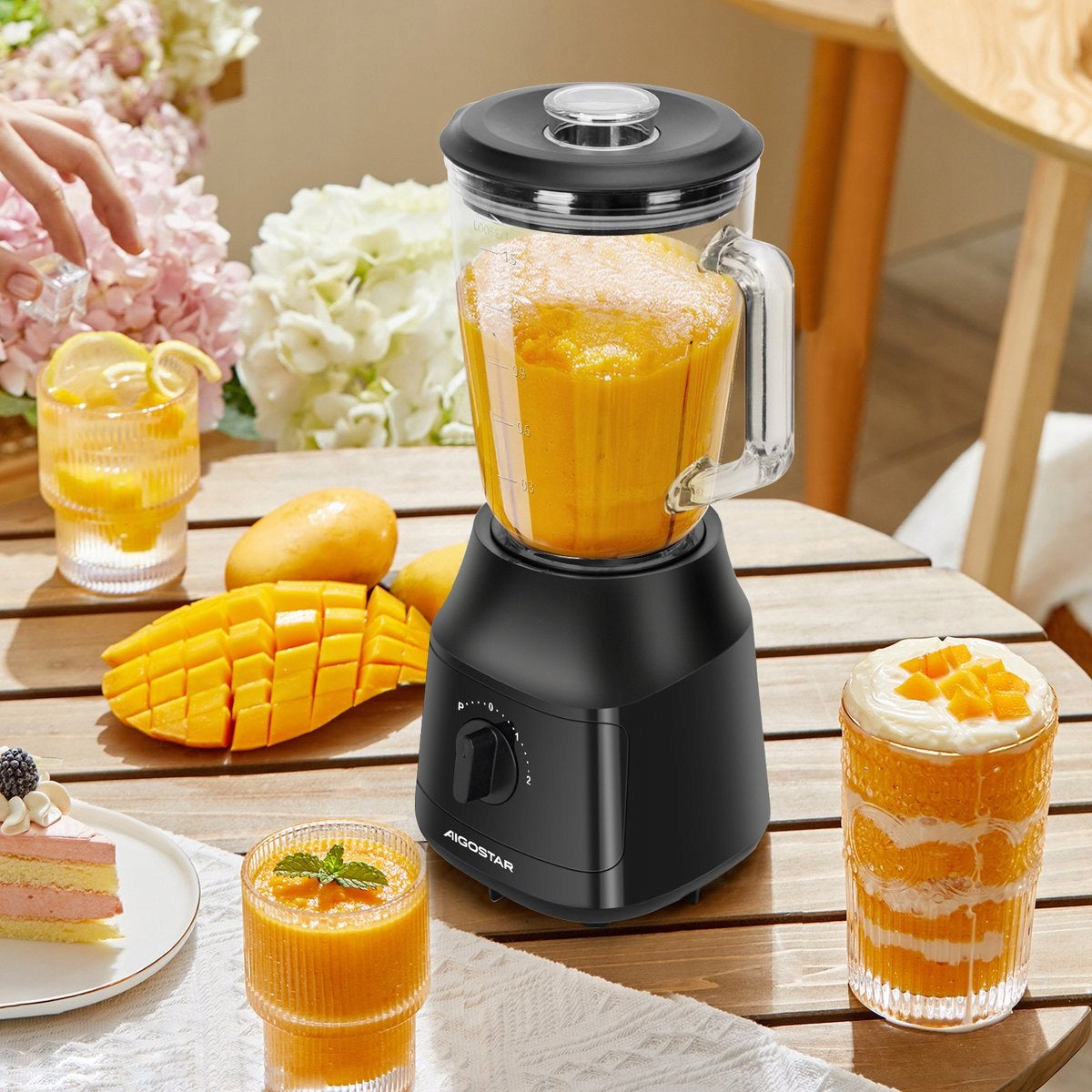 GLASS BLENDER 1,5L 800W BLACK AIGOSTAR SWIFT B30203NRY Manufacturer code B30203NRY