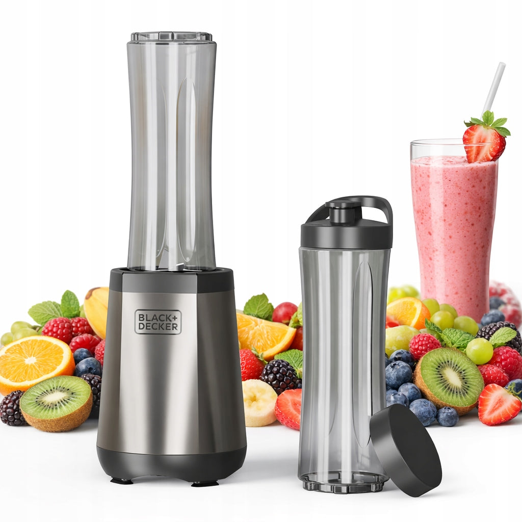 GLASS BLENDER FOR SMOOTHIE COCKTAILS Black&Decker 2x600 ml 500W