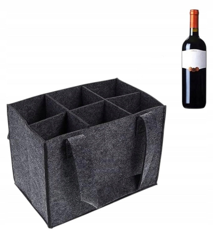 GLASS BOTTLE BAG SUEDE 6PCS DEPOSIT SYSTEM CONTAINER DURABLE Manufacturer code TORBA NA SZKLANE BUTELKI Z 6 PRZEGRÓDKAMI