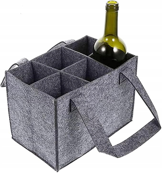 GLASS BOTTLE BAG SUEDE 6PCS DEPOSIT SYSTEM CONTAINER DURABLE