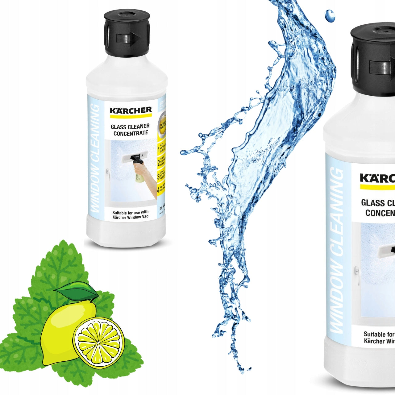 GLASS CLEANER KARCHER 500 ML FOR MIRROR WINDOWS WASHERS WV ECOLOGICAL CONCENTRATE