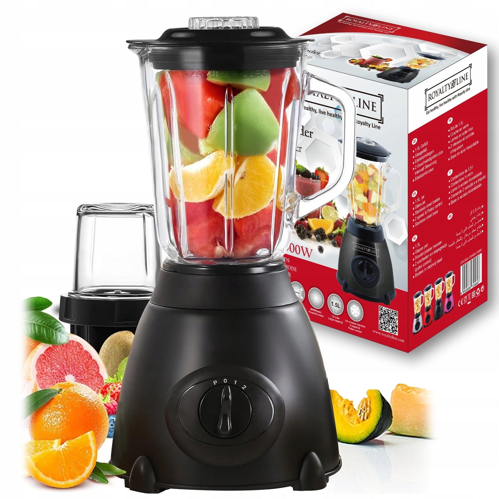 GLASS COCKTAIL BLENDER CRUMBLES ICE COFFEE GRINDER BEANS 2in1