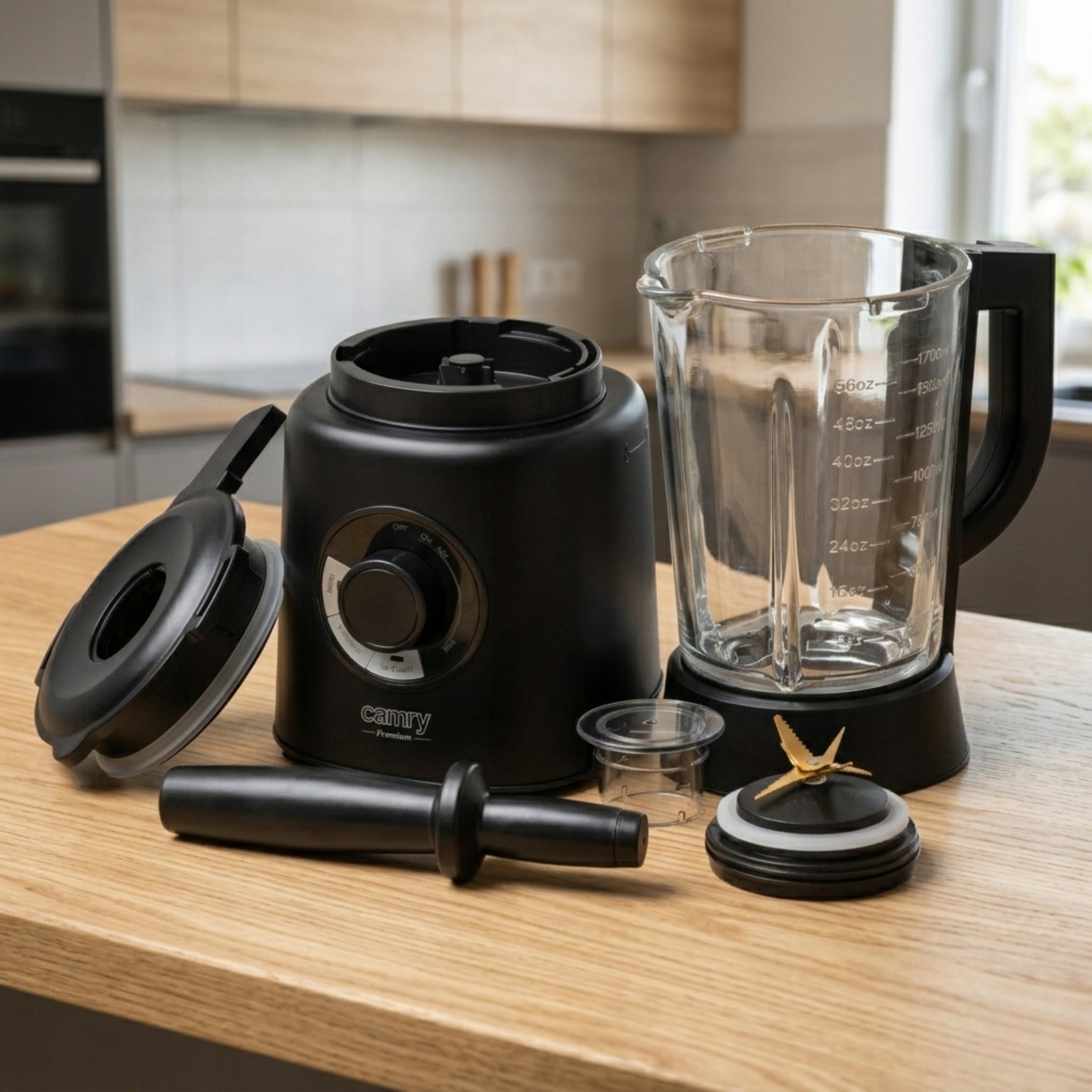GLASS CUP BLENDER 1,7L SMOOTHIE COCKTAIL MIXER TITANIUM BLADES Manufacturer code Blender kielichowy szklany 1,7L Camry CR4089