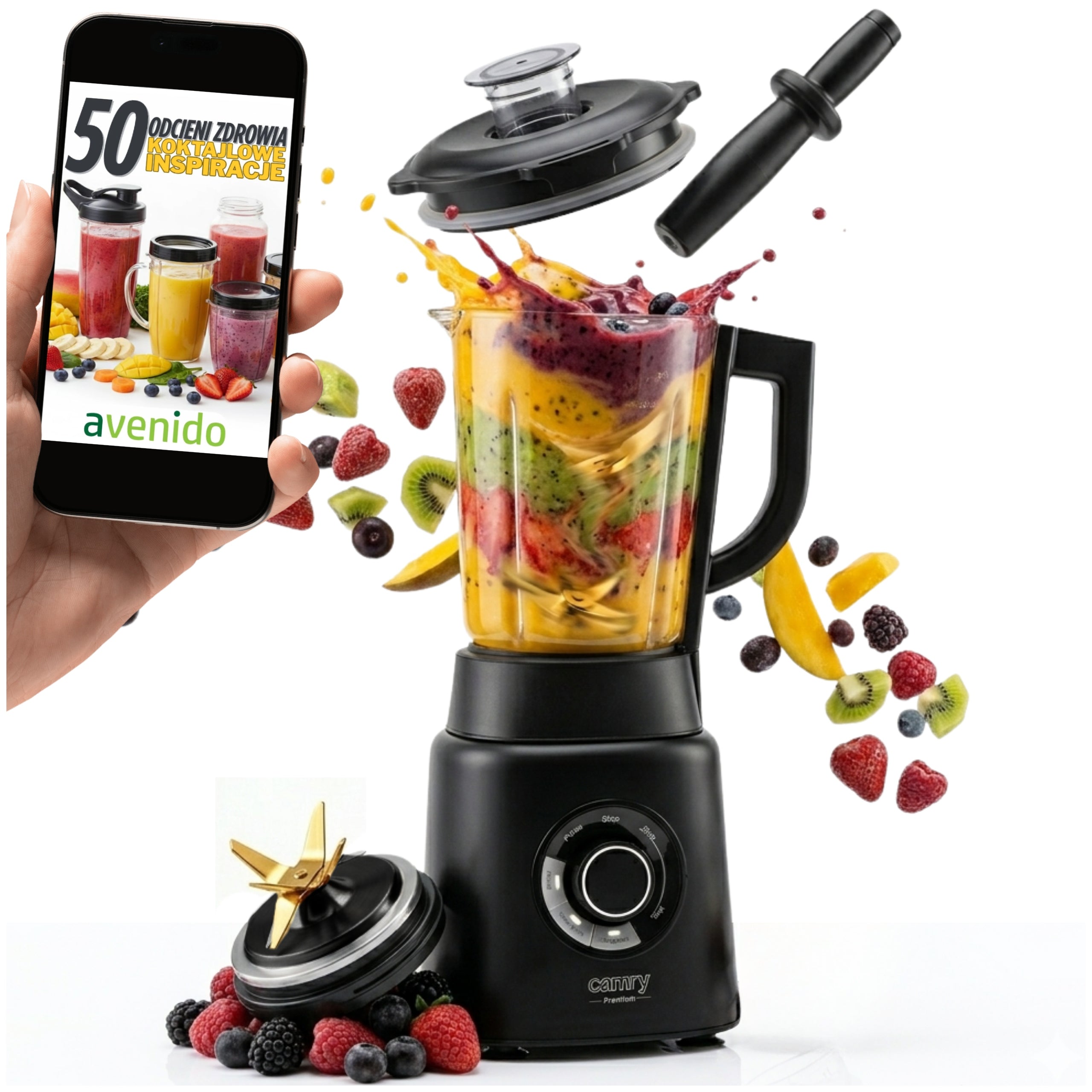 GLASS CUP BLENDER 1,7L SMOOTHIE COCKTAIL MIXER TITANIUM BLADES