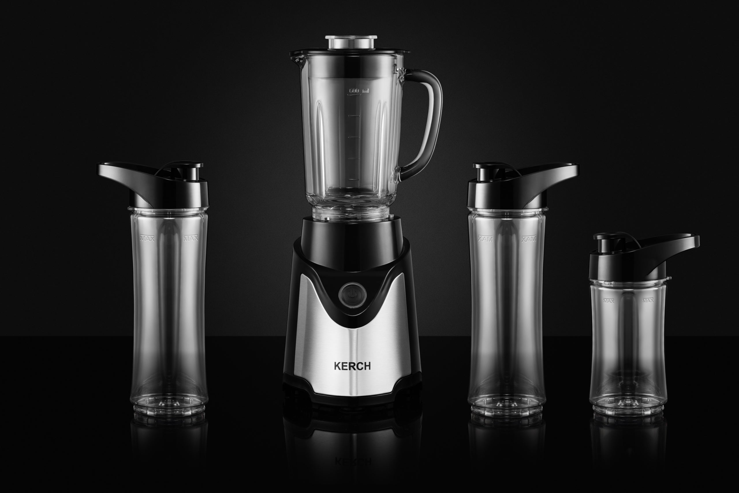 GLASS CUP BLENDER 3 SMOOTHIE COCKTAIL BOTTLES KERCH FIT 900W Manufacturer code FIT 900W