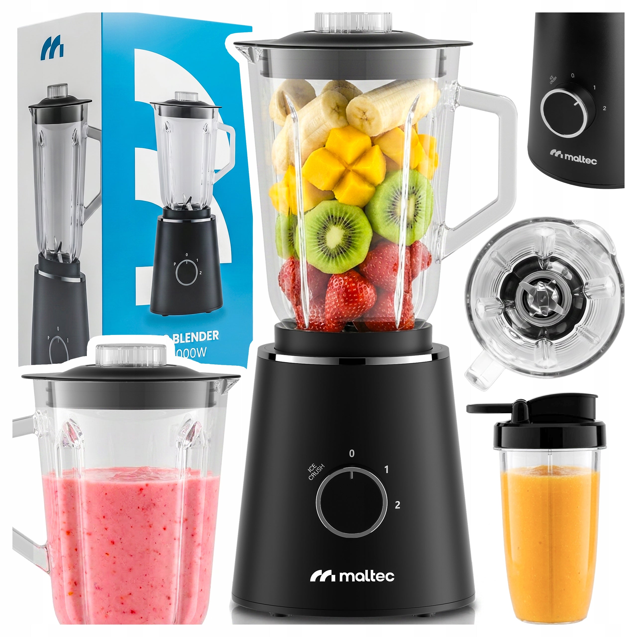 GLASS CUP BLENDER FOR SMOOTHIE COCKTAILS 1500ML BOTTLE 500ML