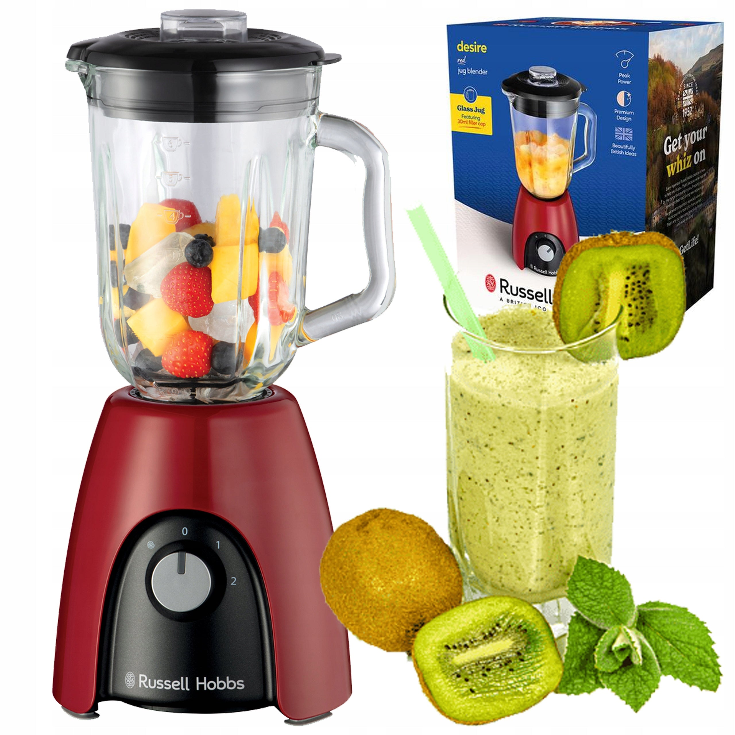 GLASS CUP BLENDER HIGH POWER 850W RUSSELL HOBBS 27120-56 SOUP CREAMS