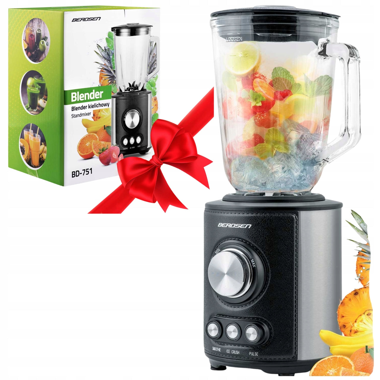 GLASS CUP BLENDER LARGE 1,5 L BLACK 800W