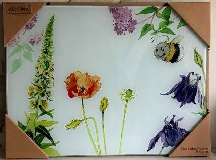 GLASS DECORATIVE BOARD BEES AND FLOWERS