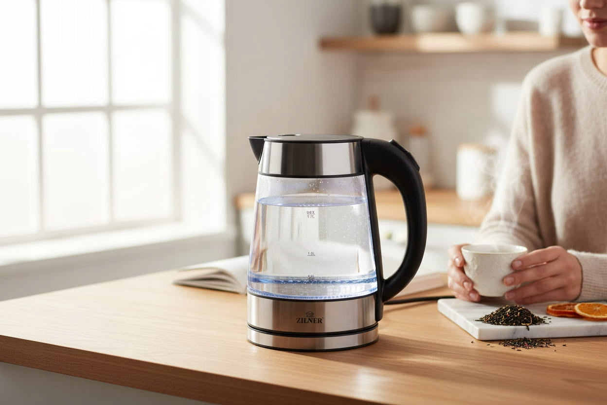 GLASS ELECTRIC KETTLE 1,7L WITH WIRELESS ROTARY 360° 1850-2200 W Capacity 1.7 l