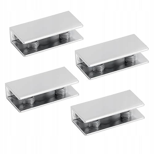 GLASS HOLDERS ADJUSTABLE GLASS SHELF CLAMPS SET OF 4