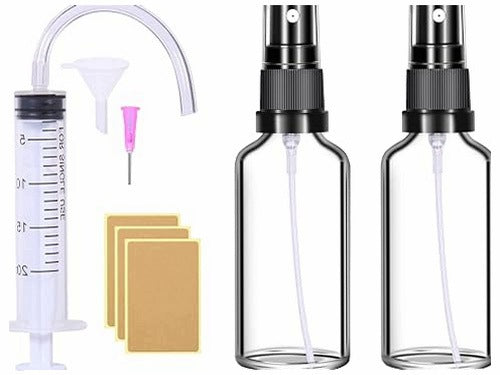 GLASS SPRAY BOTTLE 50 ML TRANSPARENT FOR COSMETICS PERFUME 2 PCS