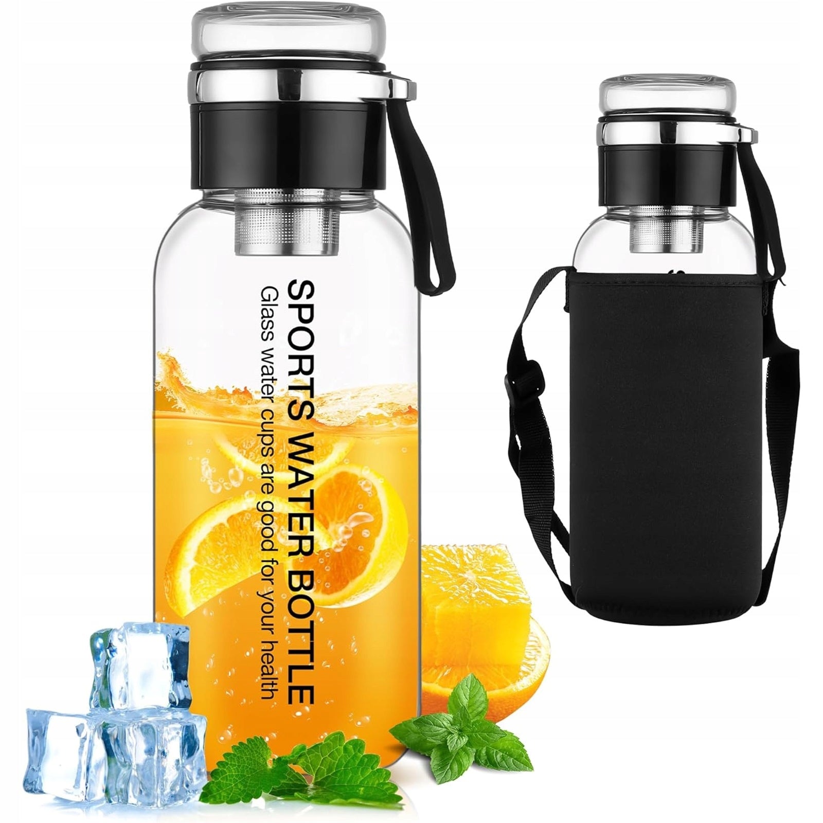 GLASS TEA BOTTLE, 1L TAKEAWAY JUICE BOTTLE, WATER BOTTLE
