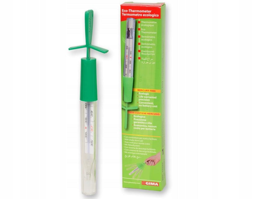 GLASS THERMOMETER, MERCURY-FREE, GIMA ECO