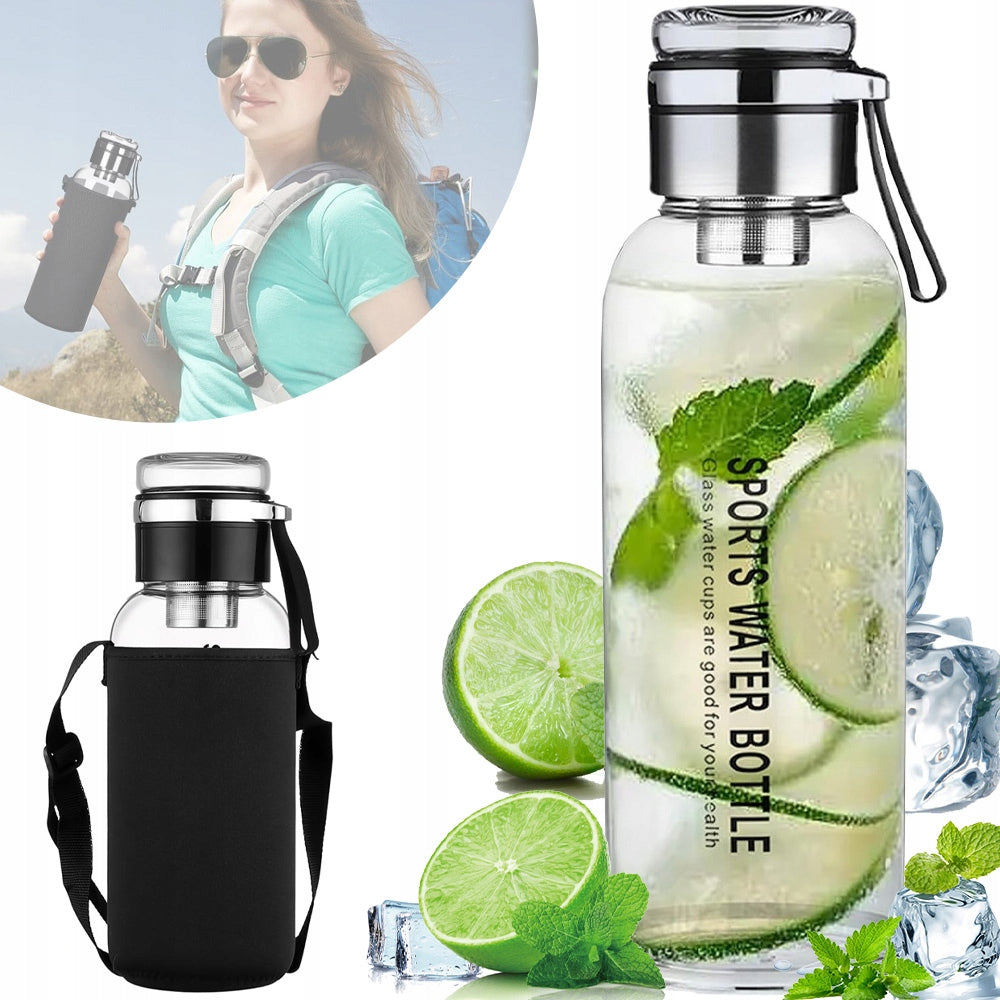 GLASS WATER BOTTLE SEALED GLASS DRINKING BOTTLE WITHOUT BPA 1000ML