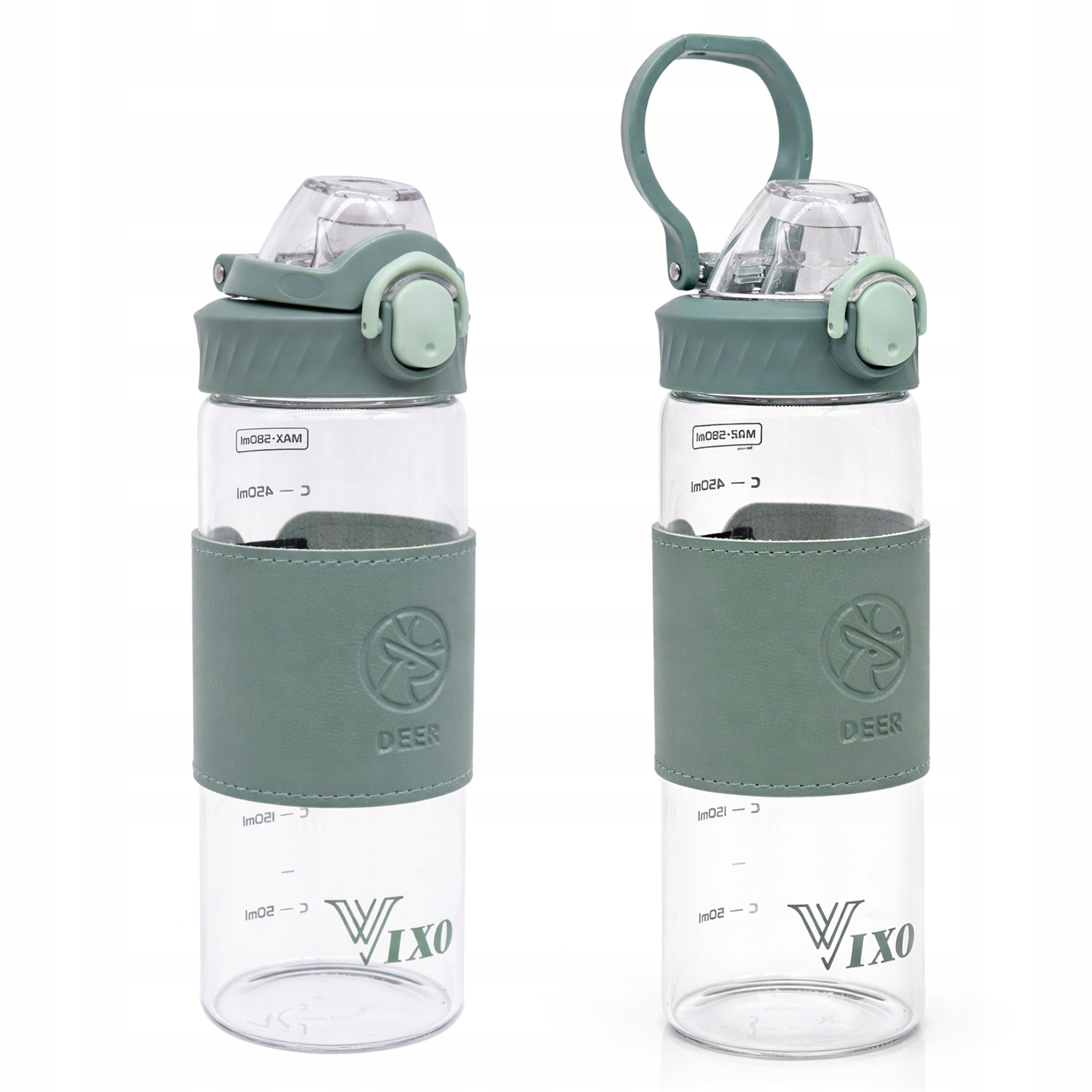 GLASS WATER BOTTLE VIXO MOTIVATIONAL GLASS BOTTLE AIRTIGHT ECO CASE Brand VIXO