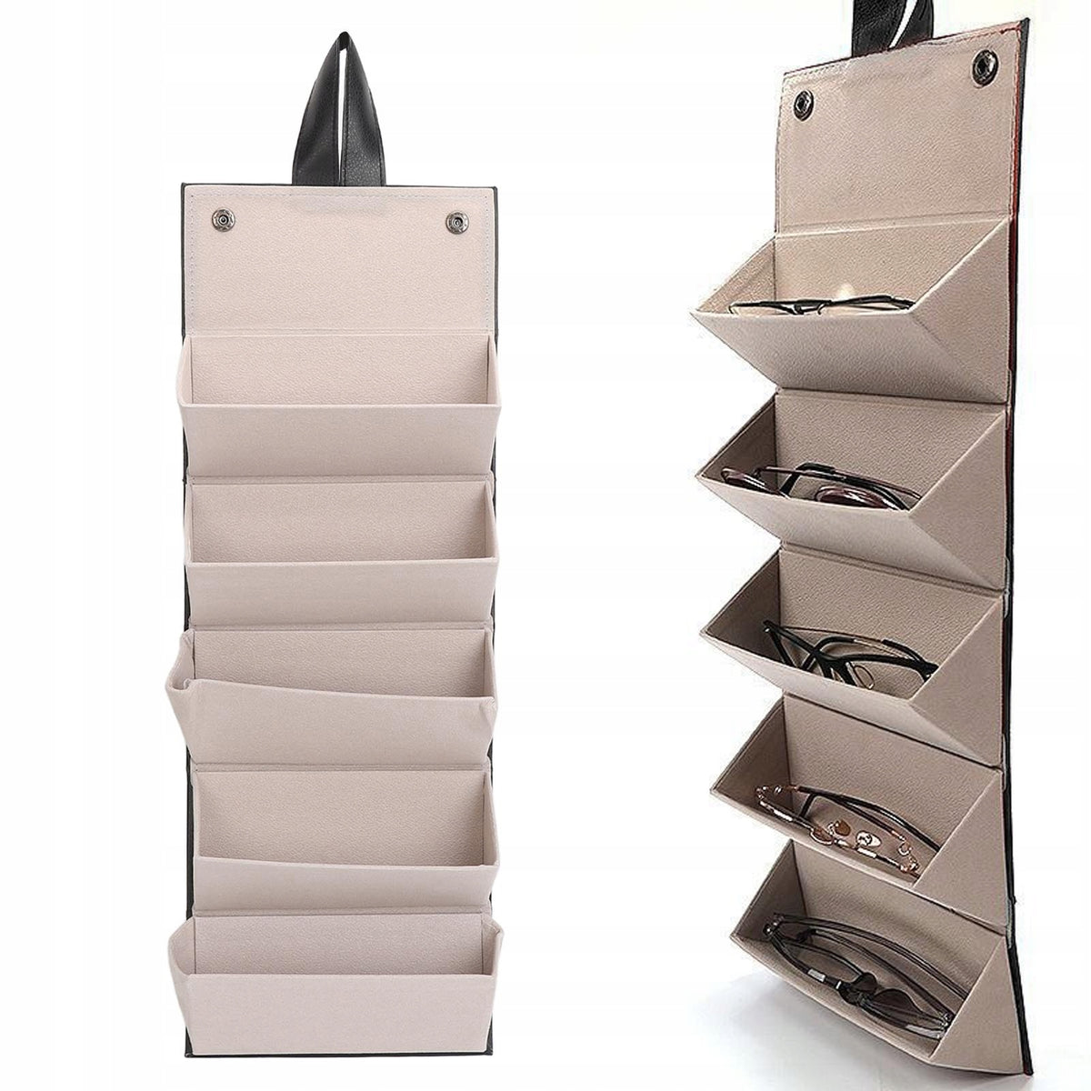 GLASSES ORGANIZER FOLDING GLASSES ORGANIZER 5 COMPARTMENTS