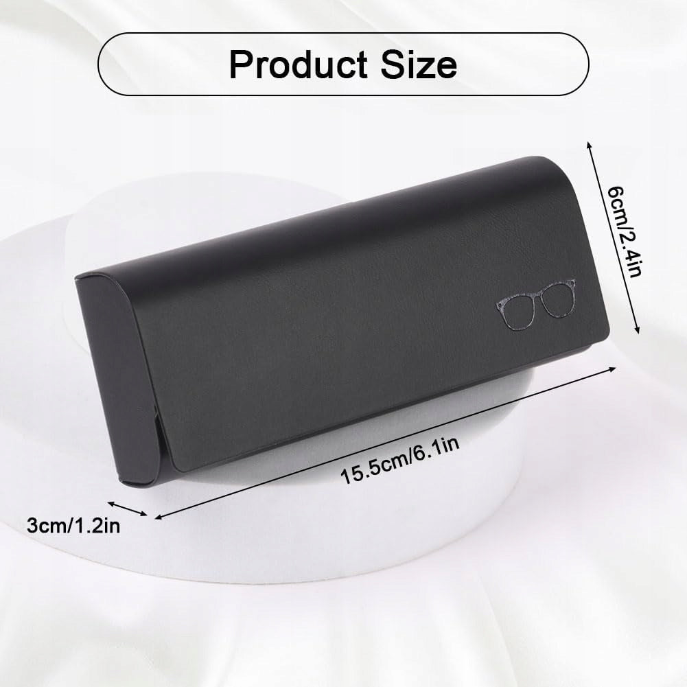 GLASSES PROTECTIVE CASE BLACK ARTIFICIAL LEATHER UNIVERSAL WITH CLOTH Brand no brand