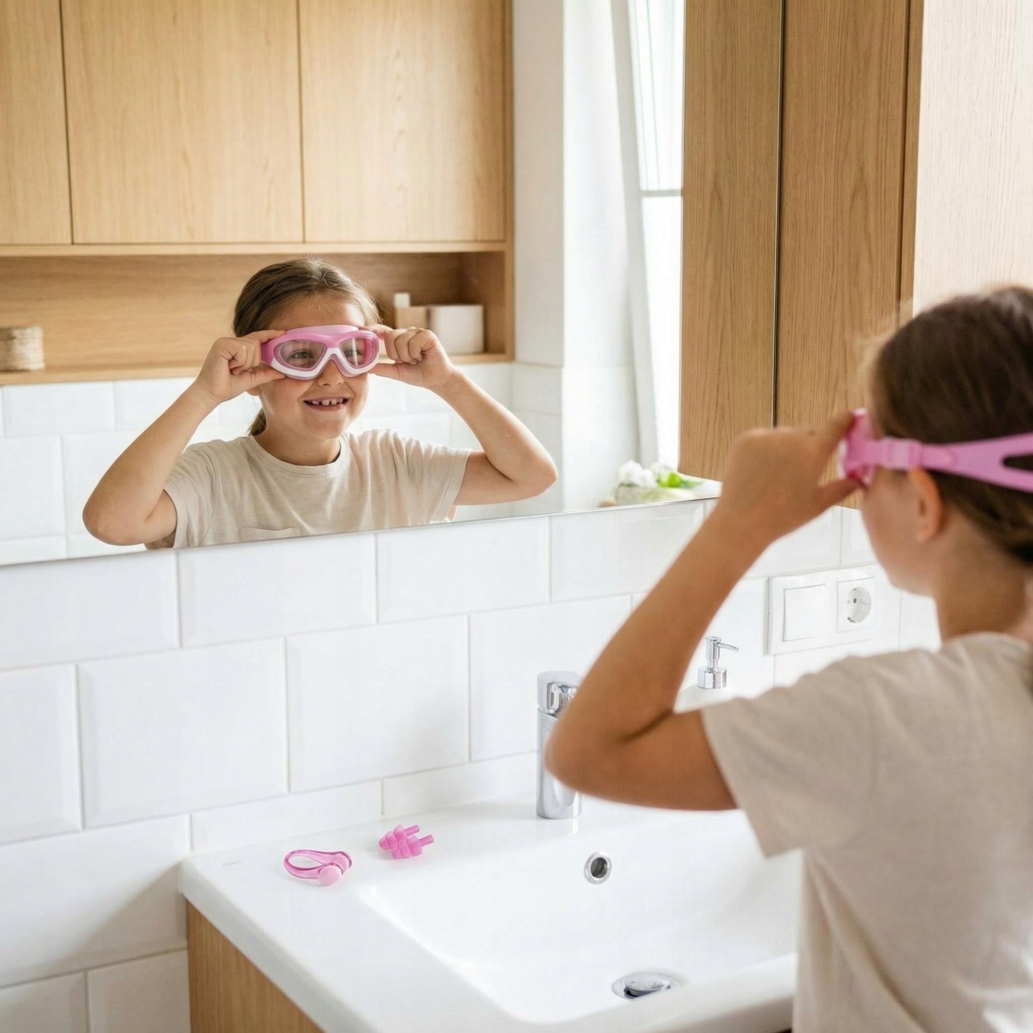GLASSES SWIMMING GOGGLES FOR SWIMMING POOL EASY CLASP ANTI-FOG KIDS Strap material silicone