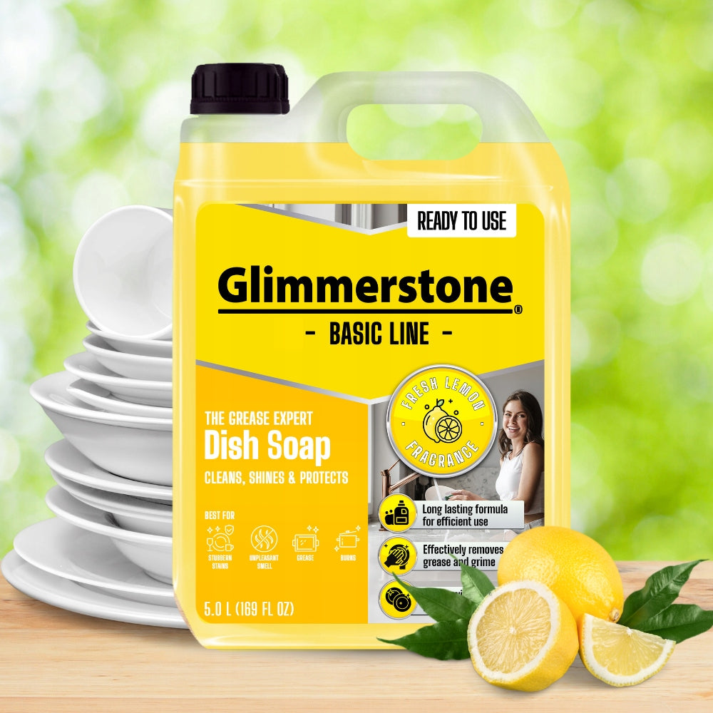 GLIMMERSTONE LEMON DISHWASHING GEL LIQUID - MODERN FORMULA 5L Packaging status original