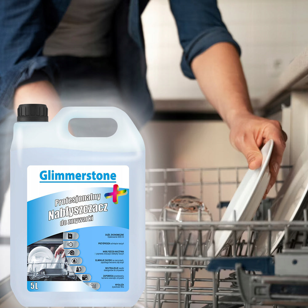 GLIMMERSTONE RINSE AID DISHWASHER LIQUID 5L PREMIUM RINSE AID Packaging status original